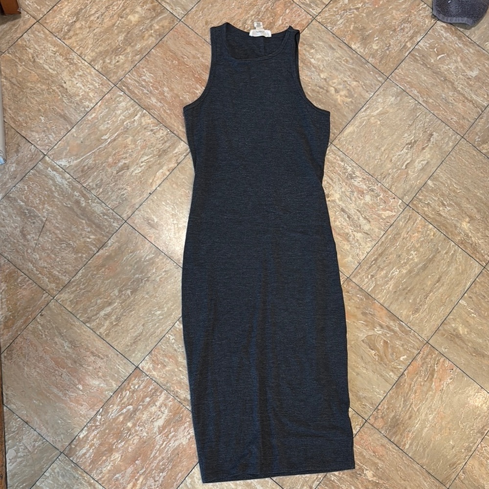Elegant Dark Grey Sleeveless Dress